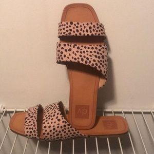 Animal print sandal slides
